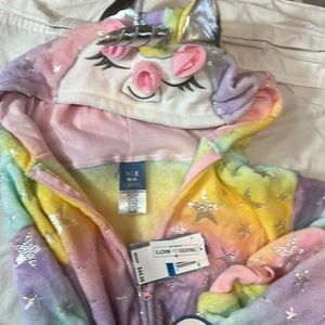 Unicorn hooded one piece ls glitter pajamas bought from macys